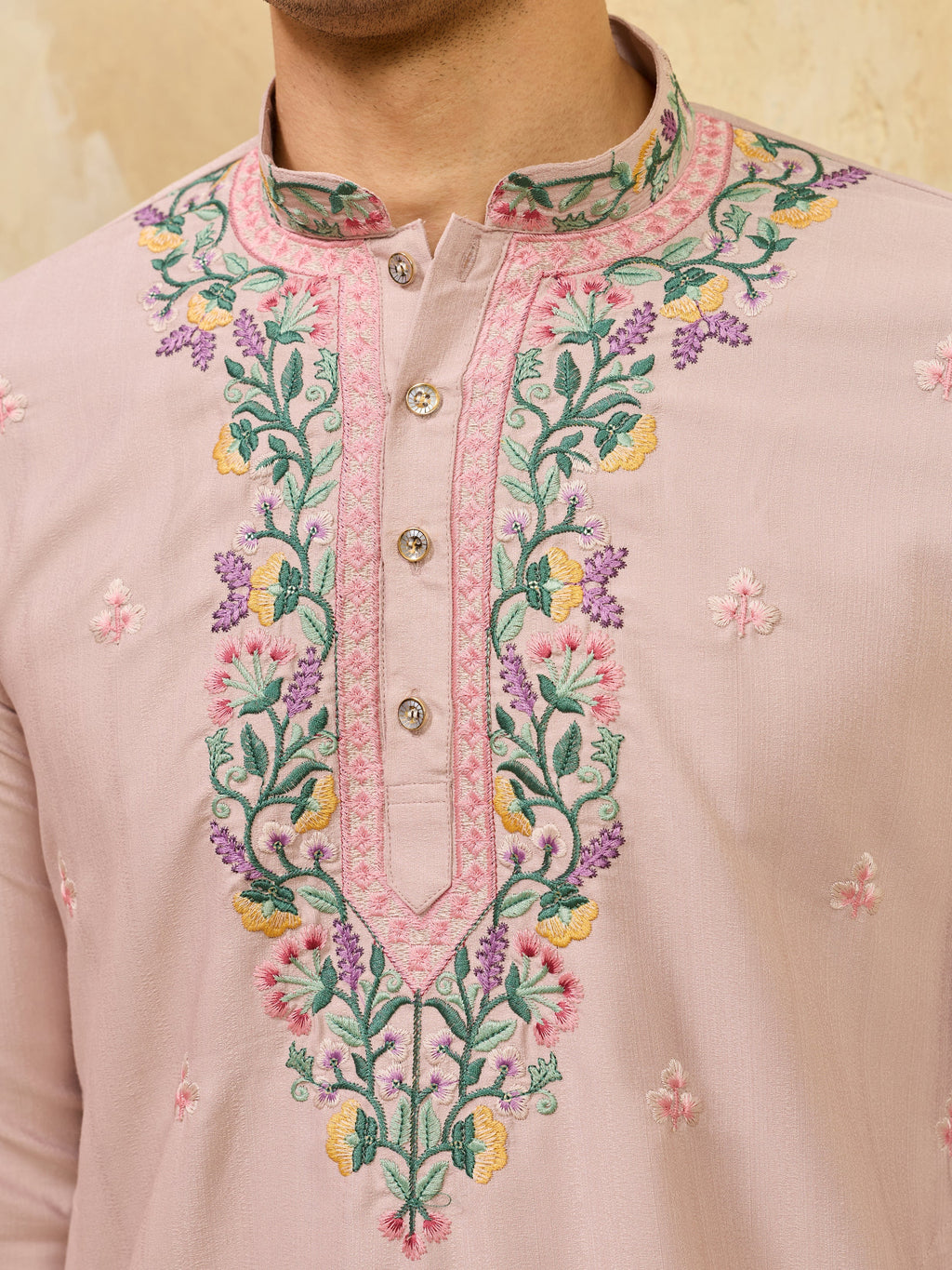 Peach Ethnic Designer Kurta Set with Pant for Festive Wear