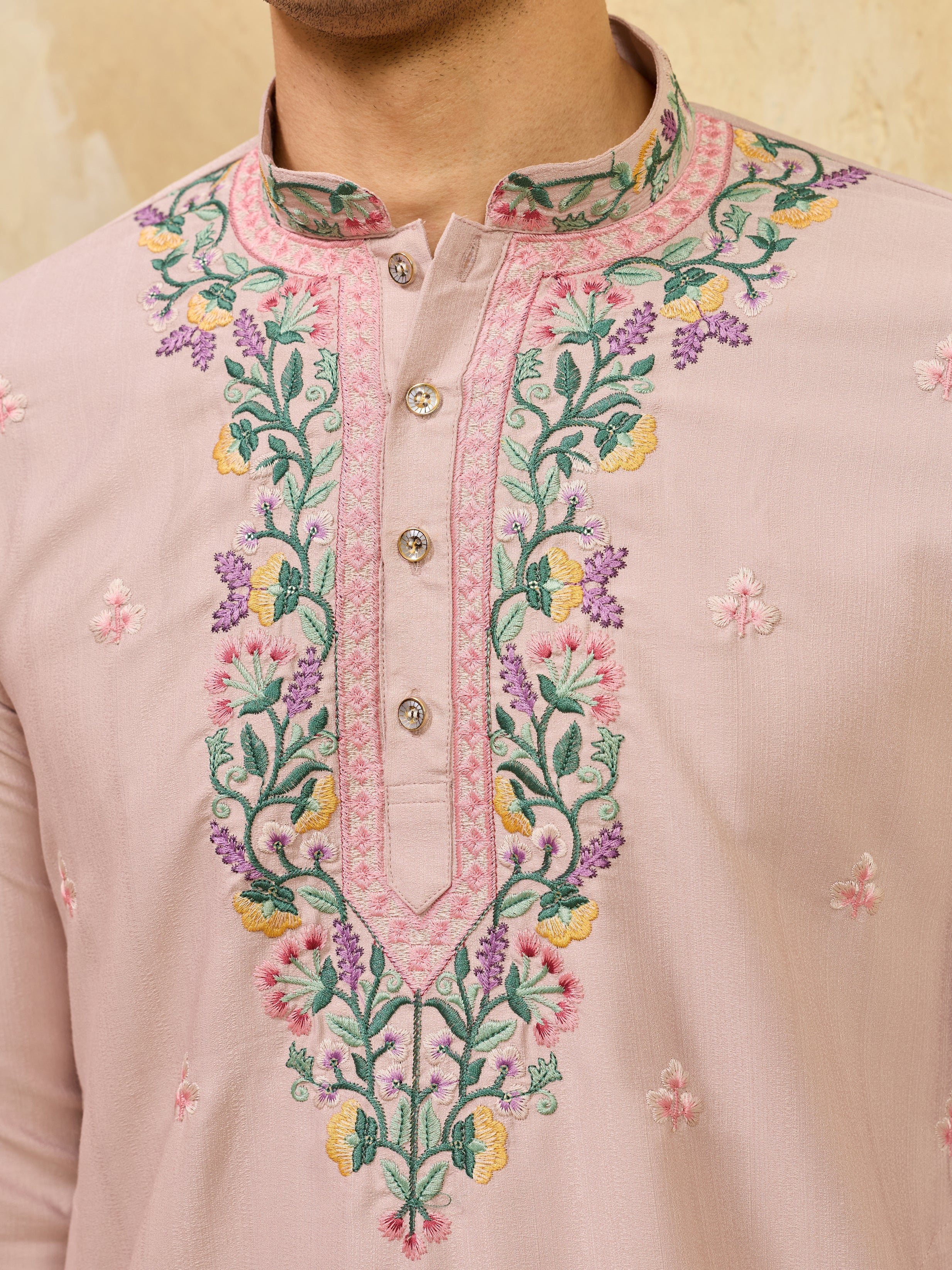 Peach Ethnic Designer Kurta Set with Pant for Festive Wear
