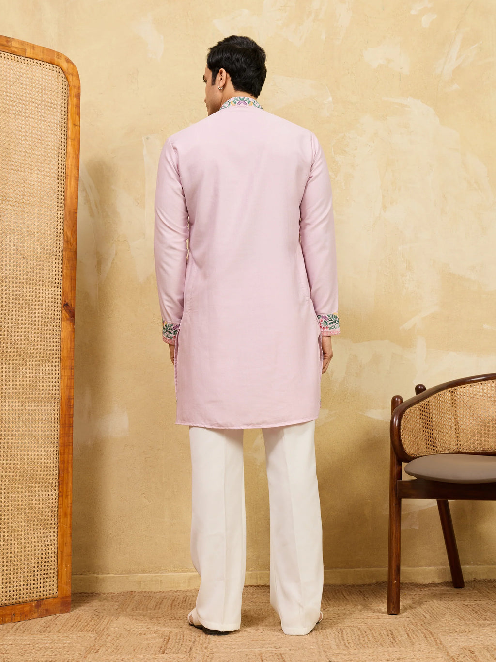 Premium Lavender Detailed Embroidered Ethnic Kurta Set with Pant