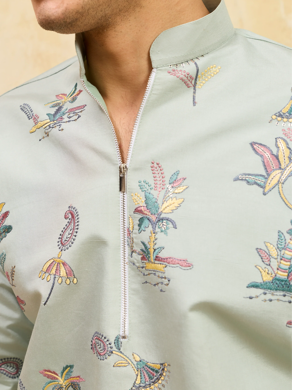 Elegant Sky Blue Viscose Silk Kurta & Pant Set for Festive Occasions