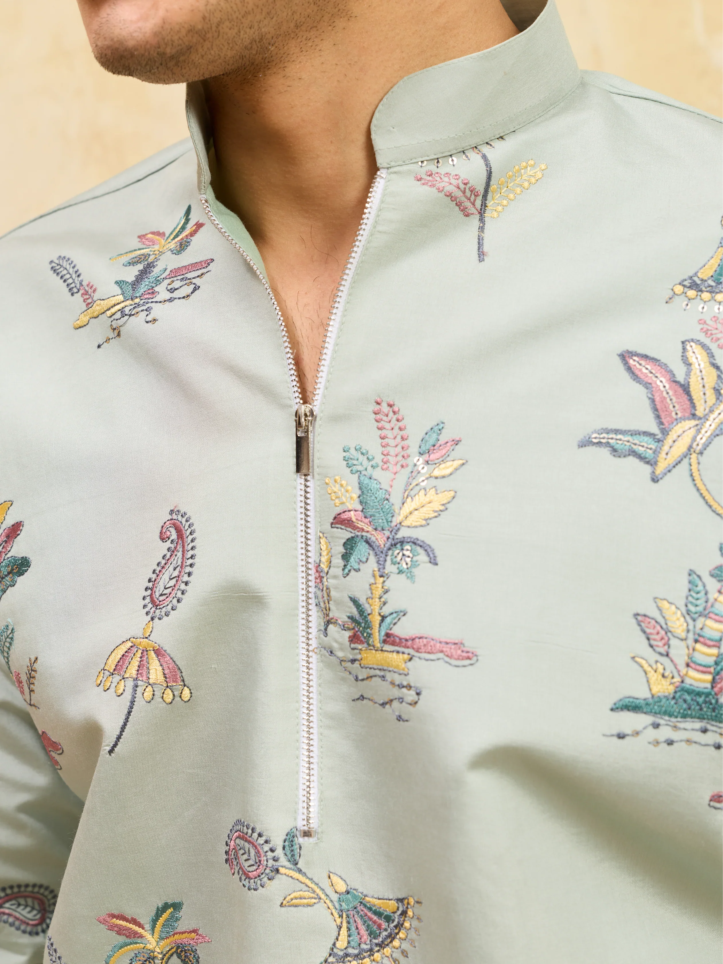 Elegant Sky Blue Viscose Silk Kurta & Pant Set for Festive Occasions