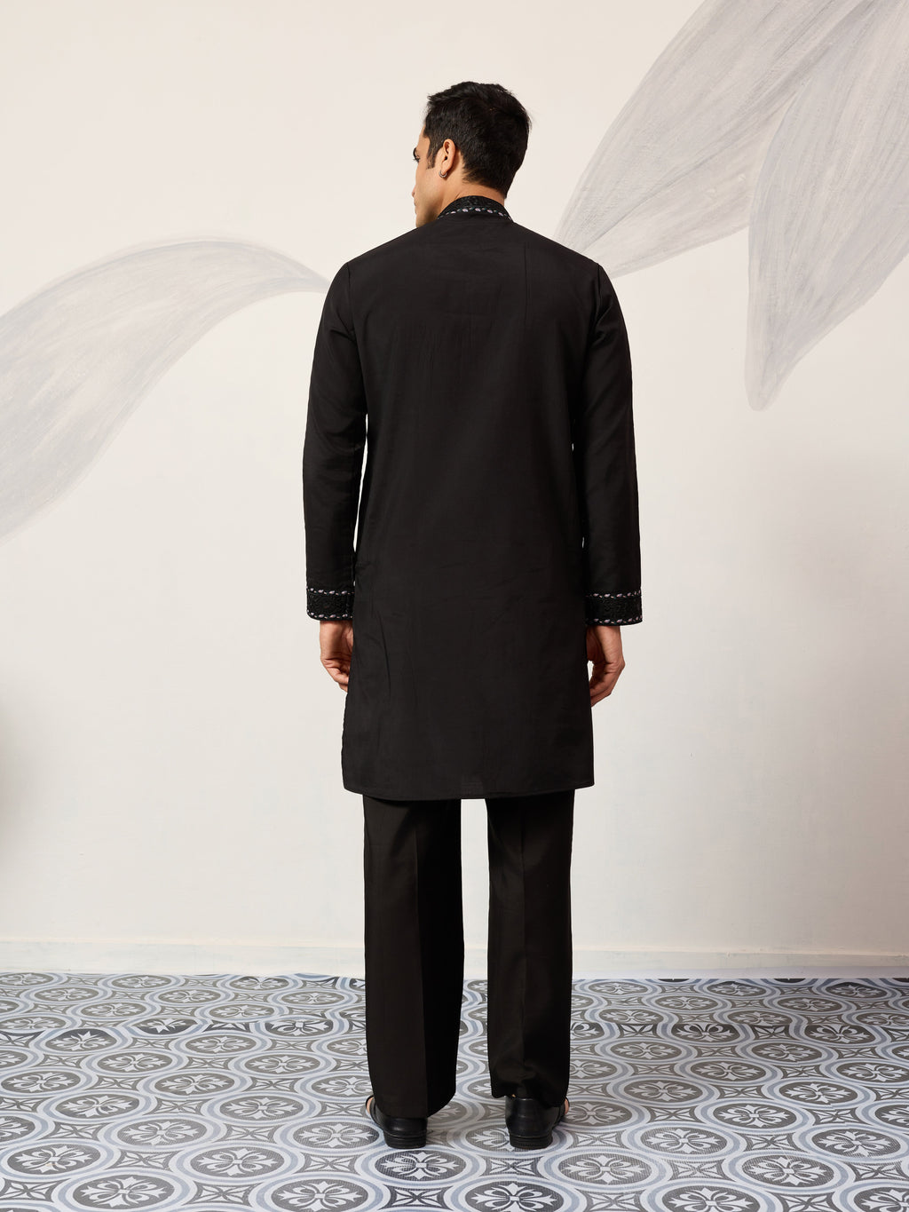 Black Stylish Trending Kurta with Dupatta for Mens Wear