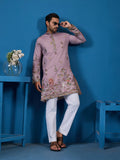Heavy Embroidered Dusty Pink Kurta for Men