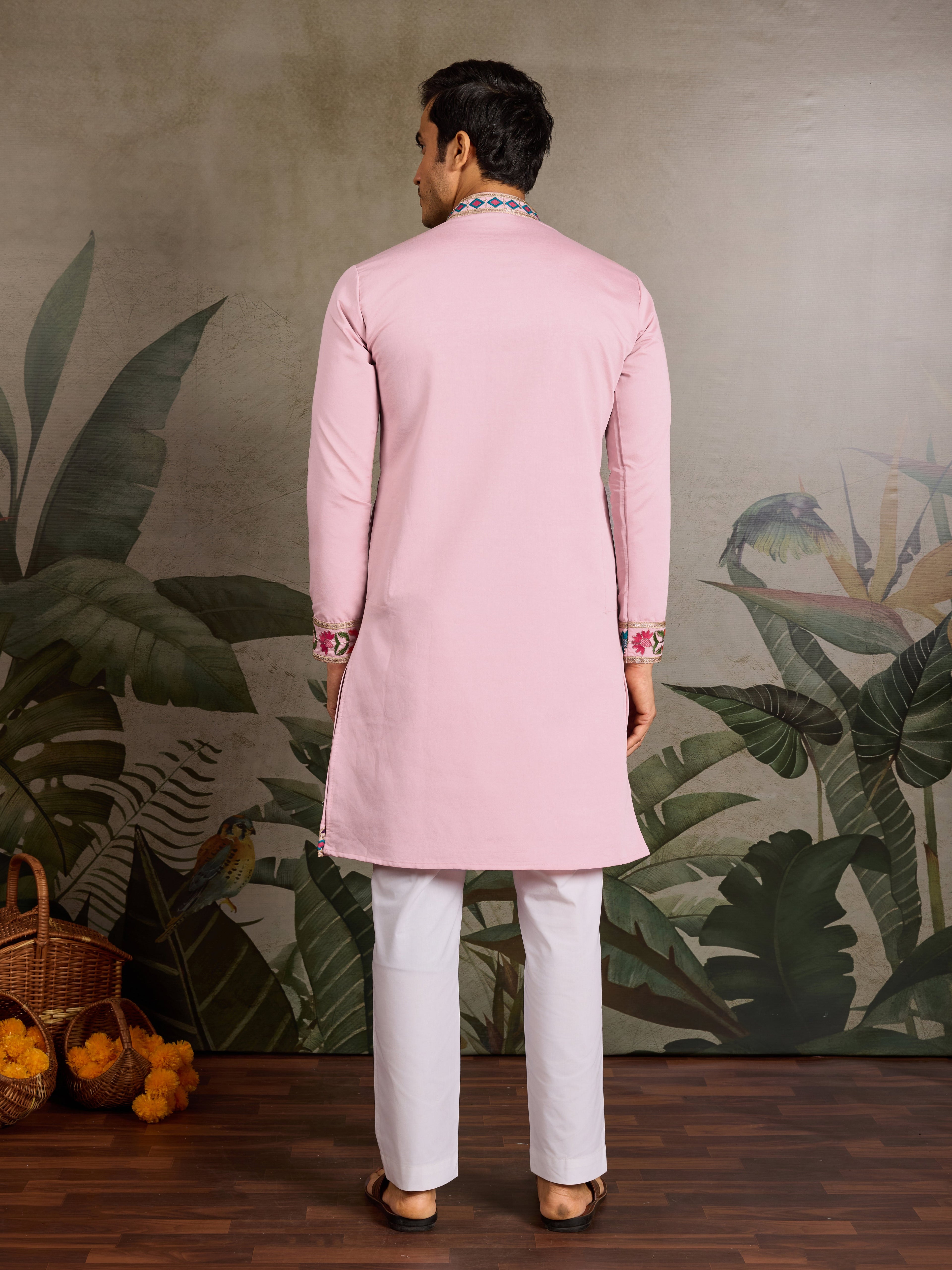Pink Stylish Traditional Kurta for Mens Wear