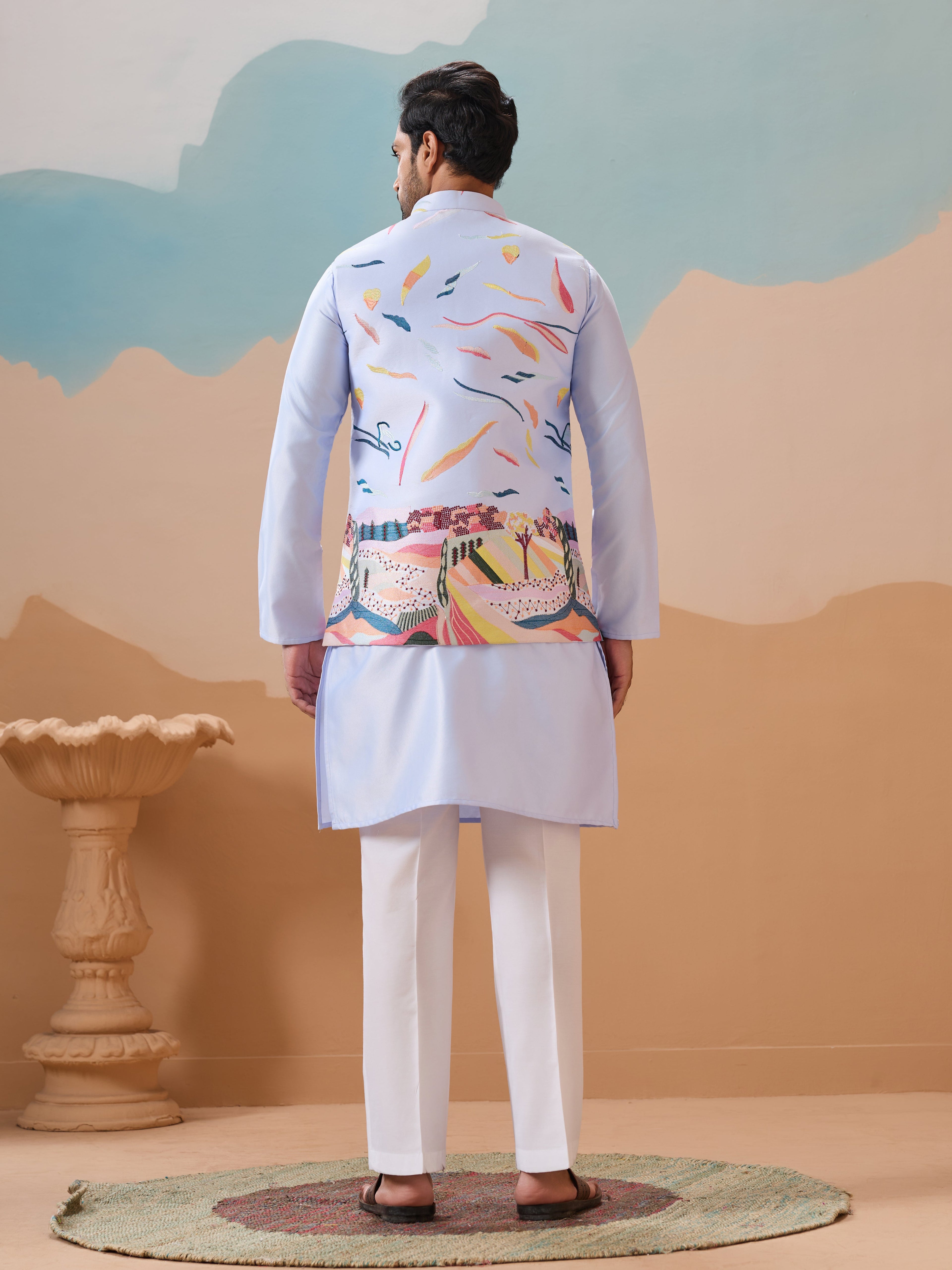 Sky Exclusive Wedding Wear Koti Kurta Pair with Mens Wear